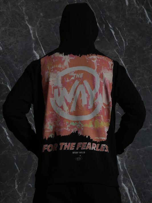 Black Full Sleeve "The Way" Relaxed Fit Hoodie