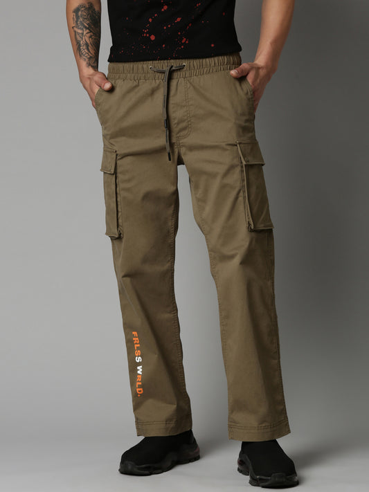 Olive Straight Fit Cargo Trouser