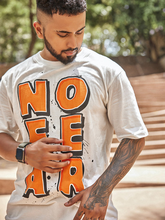 Off-White No Fear Print Relaxed Fit T-Shirt