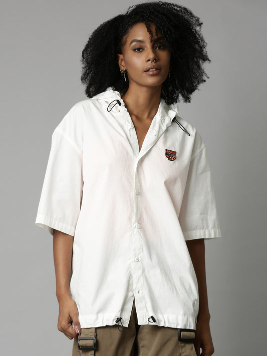 Off-White Taika Short Sleeve Oversized Hooded Shirt