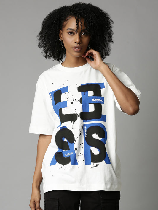 Off-White Fearless Graffiti Print Relaxed Fit T-Shirt