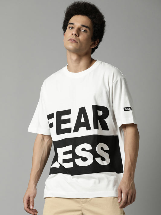 White Fearless Oversized T-Shirt